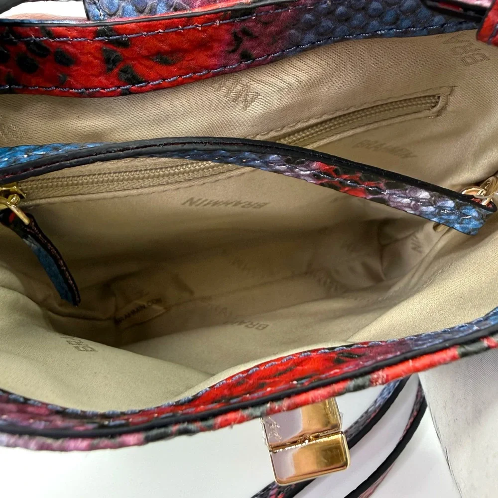 Brahmin Marley Heat All Over Snake Embossed Leather Crossbody Bag Purse NWOT - Picture 7 of 12